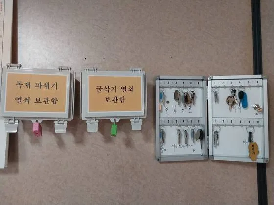 위험 기구 열쇠를 지정된 사람만 꺼내도록