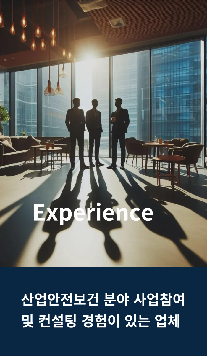 Experience — 산업안전보건 분야 사업참여 및 컨설팅 경험이 있는 업체